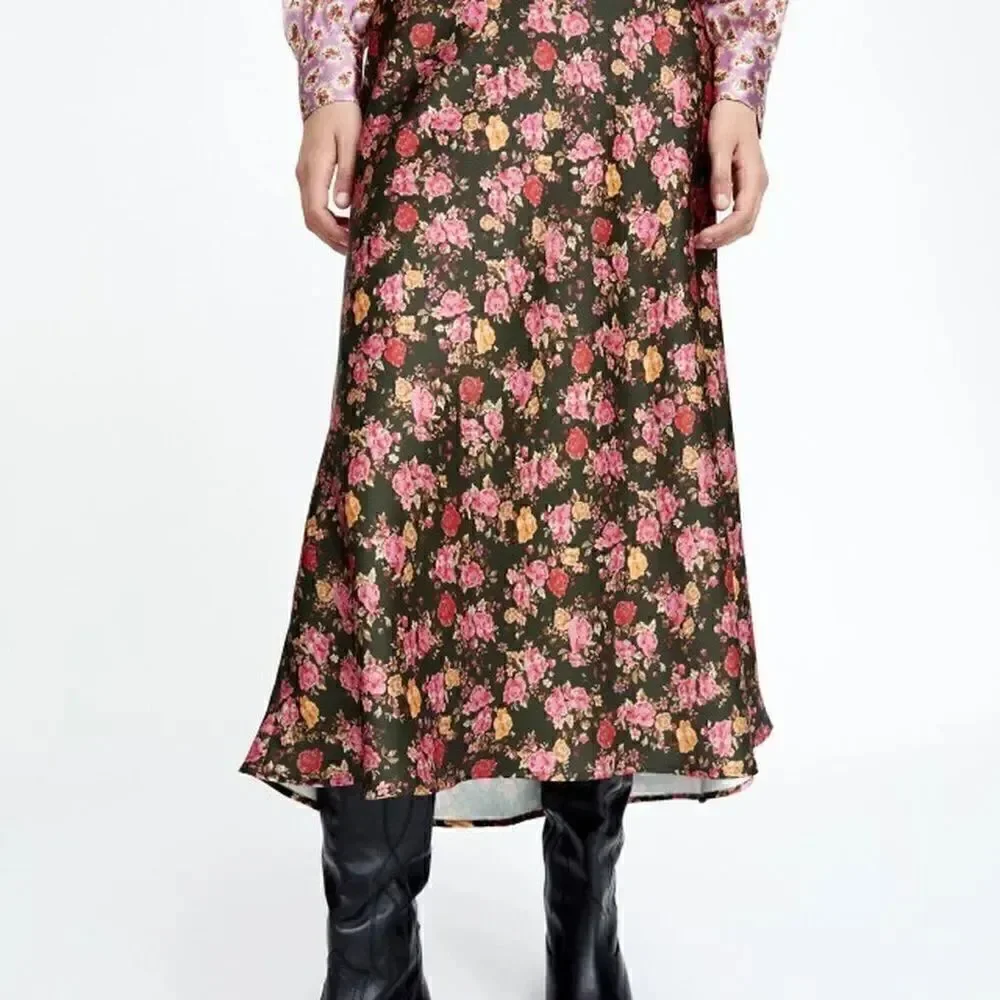 ZARA FLORAL PRINT SKIRT